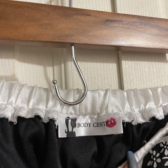 Body Central Womens Black White Y2K Paisley Smocked Tube Top Mini Dress Small - Picture 2 of 5